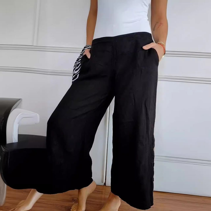 Lune London breathable wide linen pants for ladies