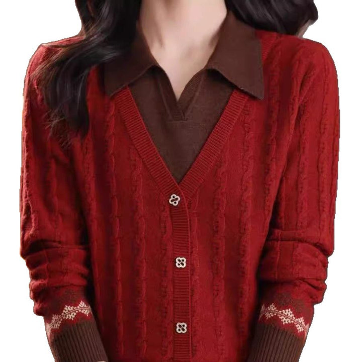 Femmes cardigan élégant avec décolleté en V Chic & Stil