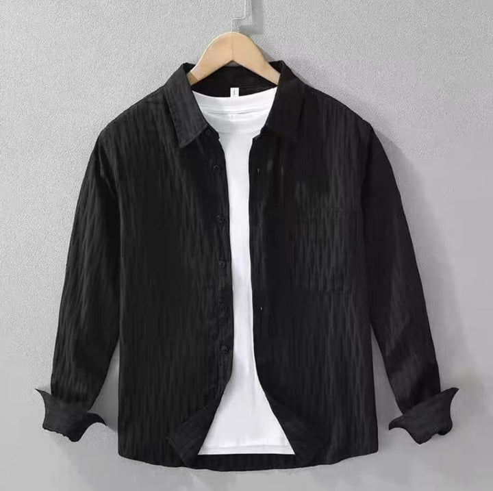 Men's long sleeve shirt with textured surface Lune London