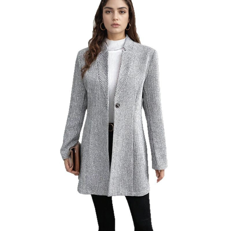 Elegant and slim ladies' jacket with a fine striped pattern Lune London