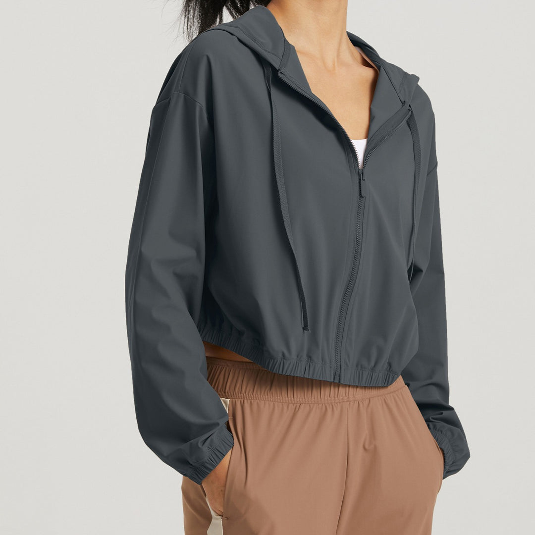 Sports hoodie for women with a generous cut and combination of breathable materials Lune London