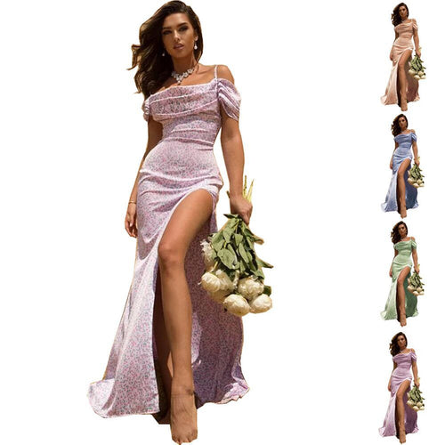 Evening dress for women with asymmetrical cut and elegant draping effects Lune London