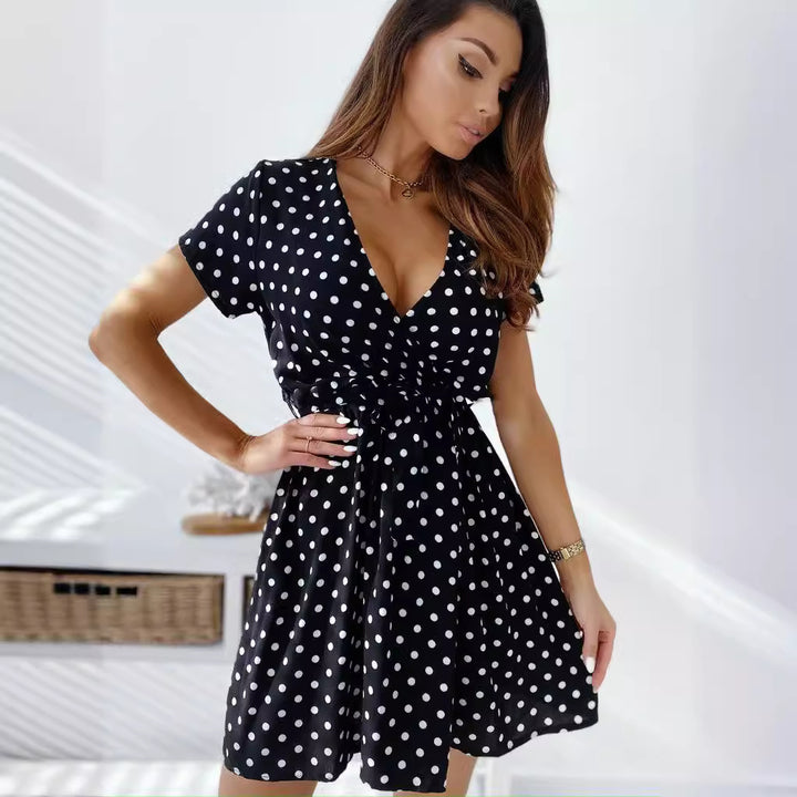 Lune London polka dot mini wrap dress