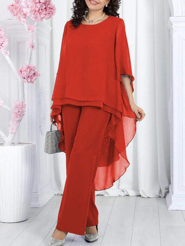 Tunique élégante pour femmes avec superposition transparente et pantalons élégants Chic & Stil