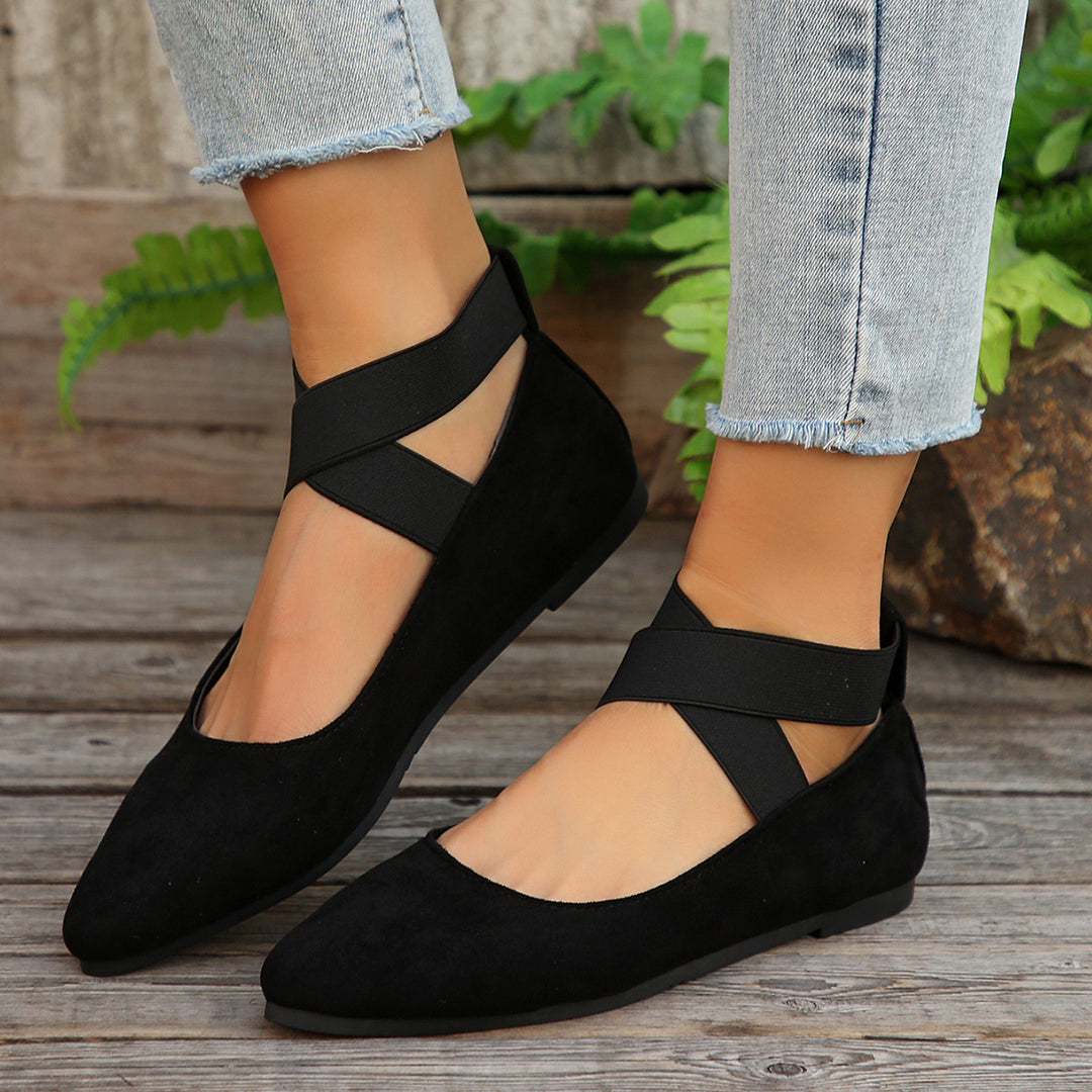 Flat velvet ballet flats for women Lune London