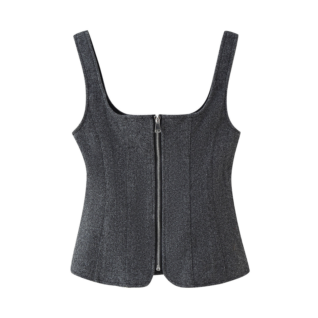 Ladies Highly fitted Bustier top with elegant zipper Lune London