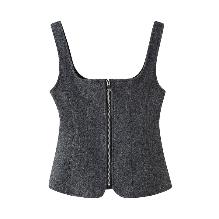 Ladies Highly fitted Bustier top with elegant zipper Lune London