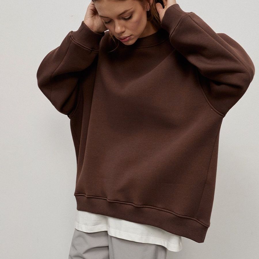 Women's Oversized Sweatshirt with Dropped Shoulder and Soft Fleece Fabric Chic und Stil