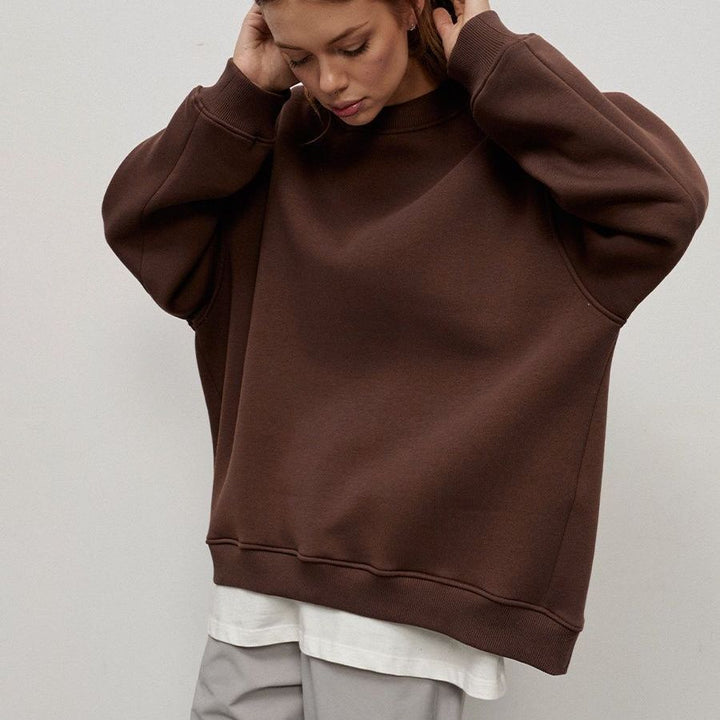 Women's Oversized Sweatshirt with Dropped Shoulder and Soft Fleece Fabric Chic und Stil