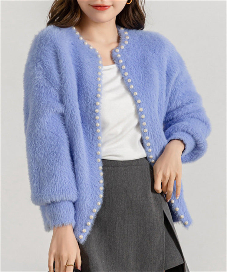 Ladies cozy pullover with pearl embellishment Lune London