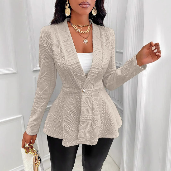 Fashionable women's blazer with textured design and tailored details Lune London
