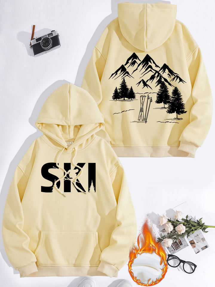 Hoodie pour femmes avec design artistique de ski et coupe confortable Chic & Stil