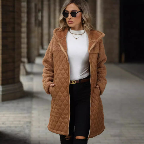 Transitional jacket for women with cozy fleece and hood Lune London