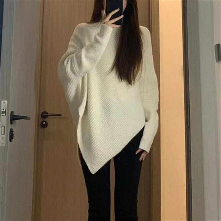 Asymmetrical knit sweater for women with a casual oversized design Lune London