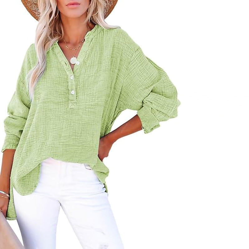 Femme Chemise oversize décontractée avec patte de boutonnage Chic und Stil