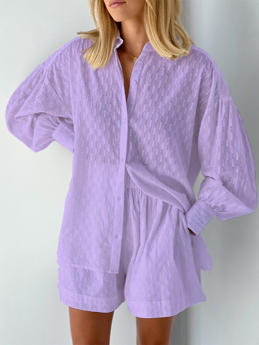 Lune London women's light buttoned coordinated set