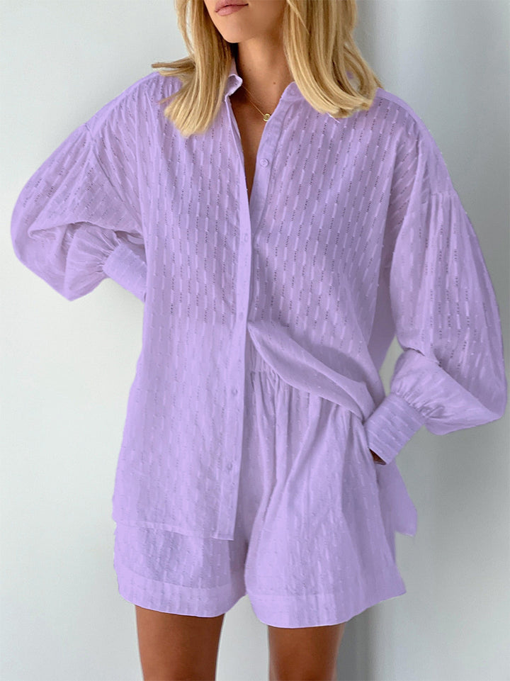 Lune London women's light buttoned coordinated set