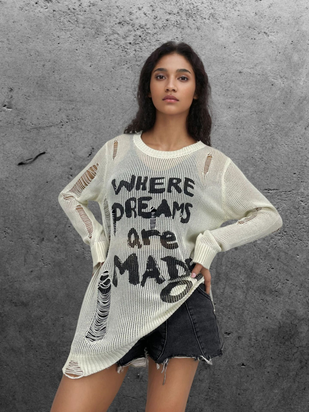 Ladies Casual Knit Sweater with Graphic Pattern Lune London