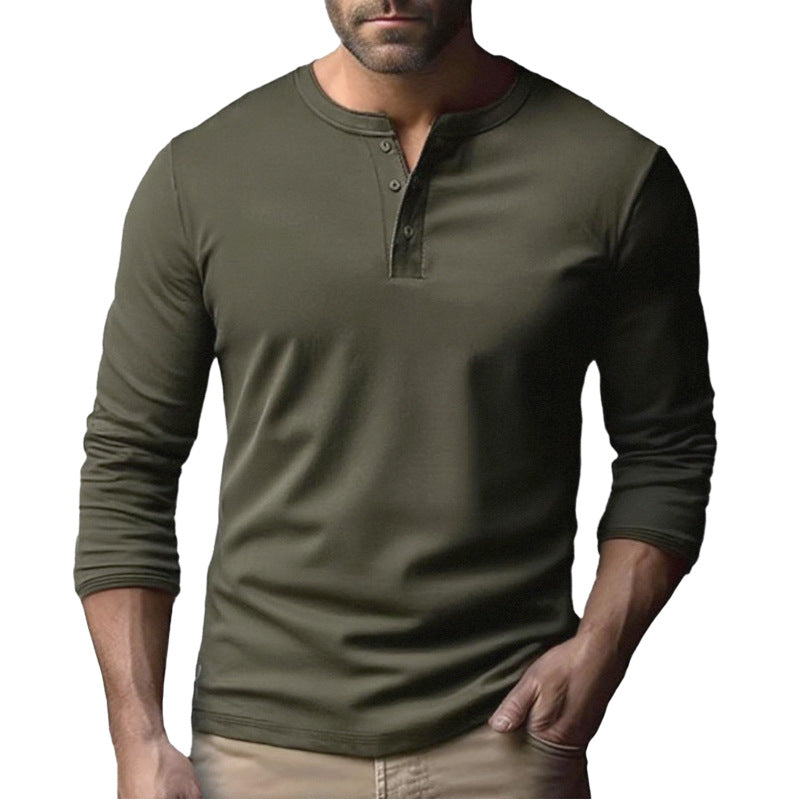 Men's Long Sleeve Henley Shirt Made Of Breathable Cotton Blend Lune London