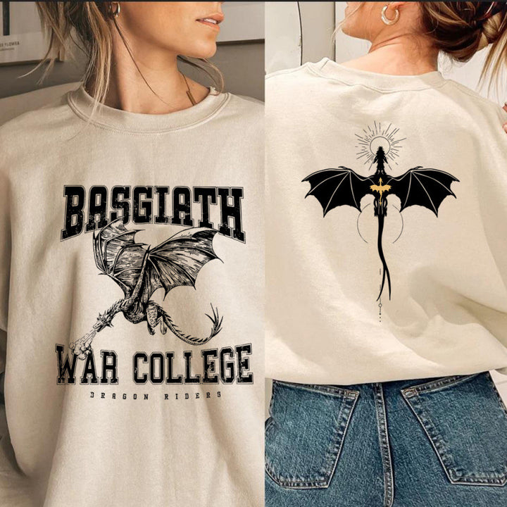Women's sweatshirt with creative dragon motif and unique college design Lune London