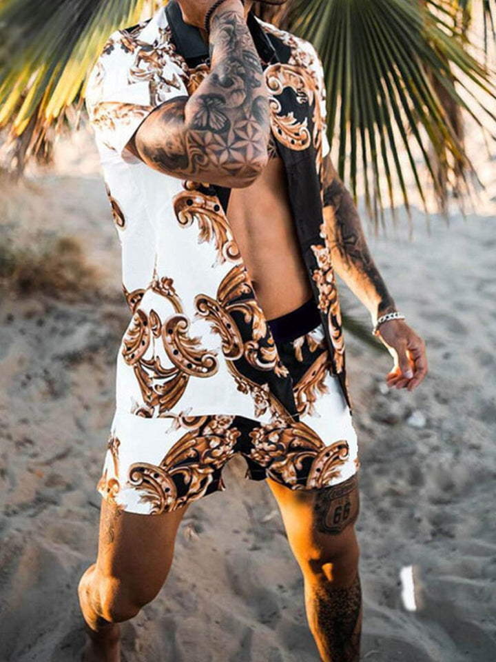 Men Elegant short sleeve t-shirt and shorts Set Lune London