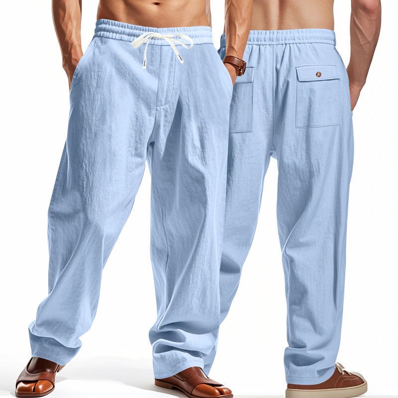 Light casual pants for men with elastic waist and practical pockets Lune London