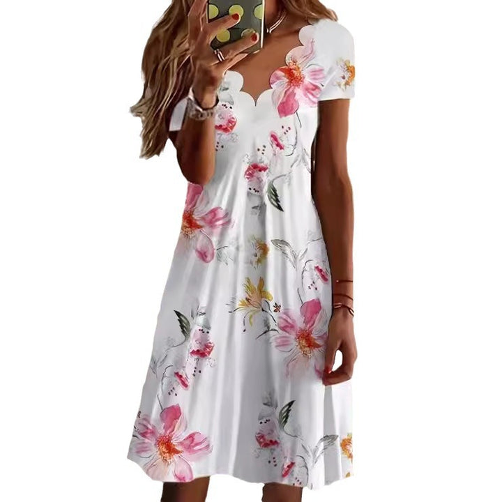 Lune London floral print short sleeve dress