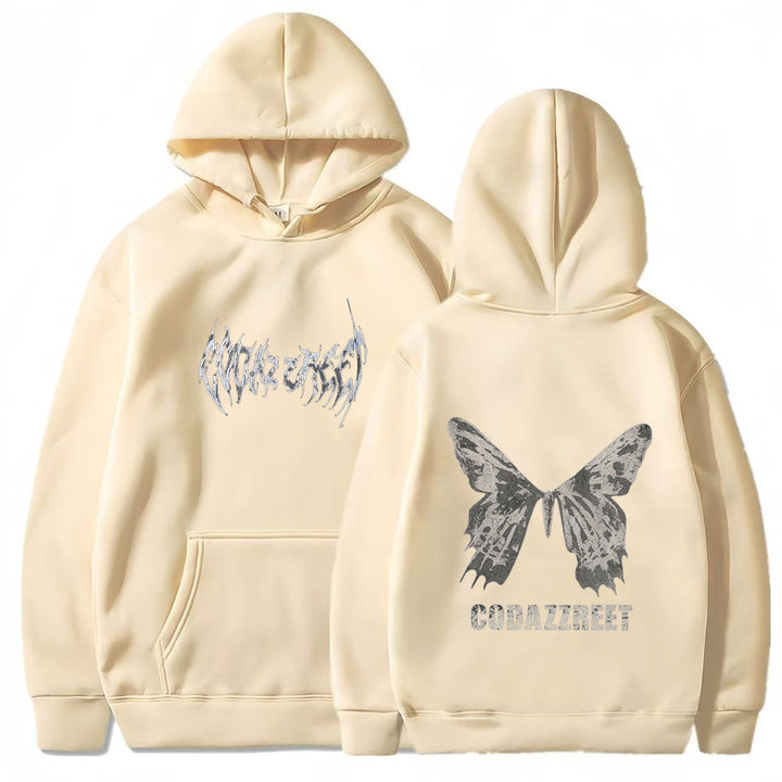 Women's hoodie with eye-catching butterfly design and artistic lettering Chic & Stil