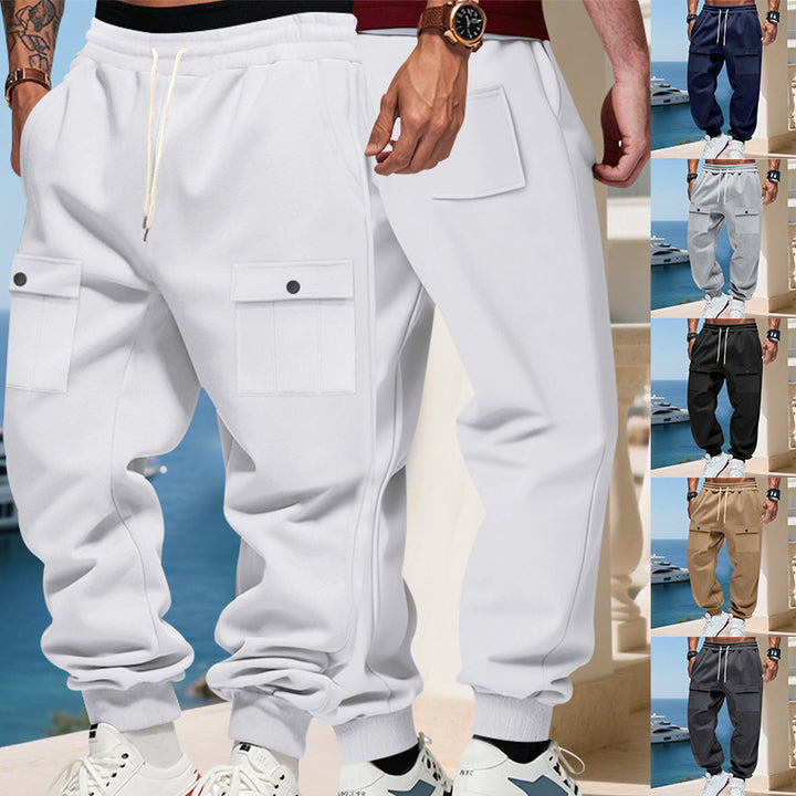 Men's cargo jogger pants with elastic waistband and functional pockets Lune London