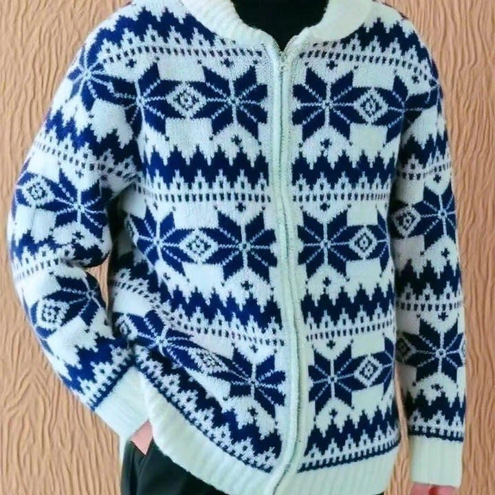 Women's knit jacket with traditional pattern Lune London
