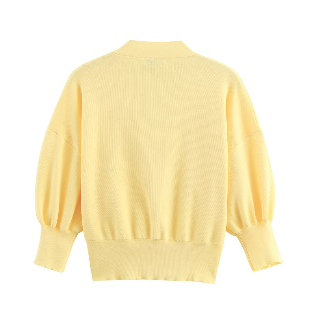 Women's casual cardigan with voluminous sleeves and button details Lune London
