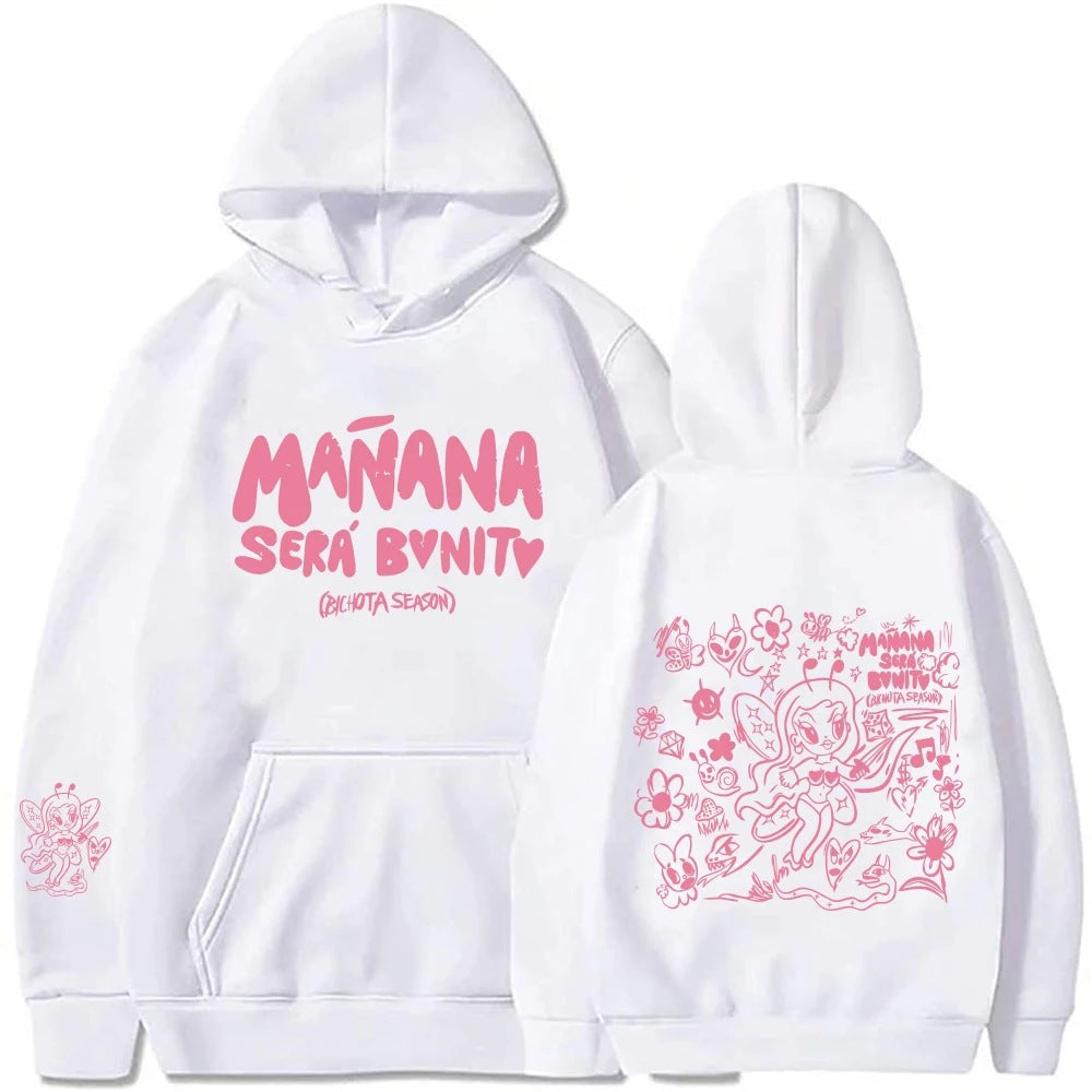 Women's hoodie with creative print and practical kangaroo pocket Lune London