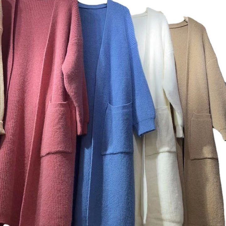 Knitted coat for women with deep pockets and casual cut Lune Londonl