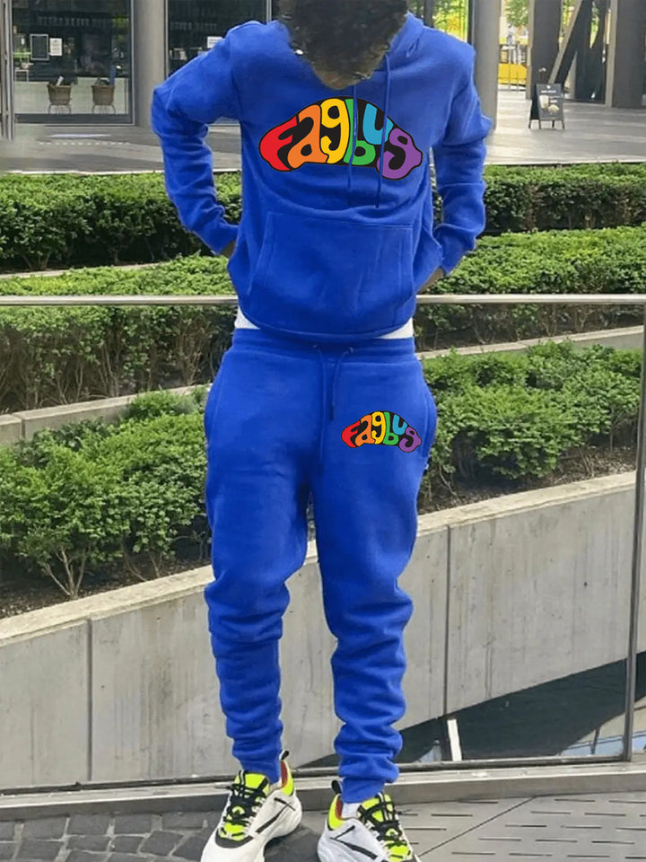 Men's Hoodie and Jogging Set with Striking Neon Logo Lune London