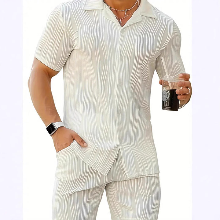 Stylish short sleeve summer set structured for men Lune London