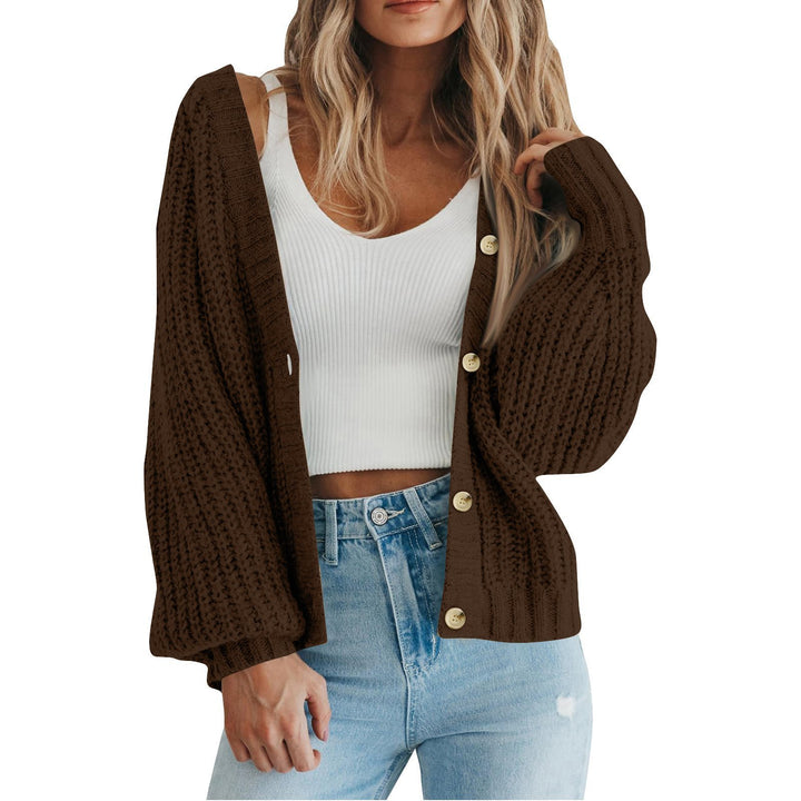 Thick knit cardigan for women with button details and loose fit Lune London
