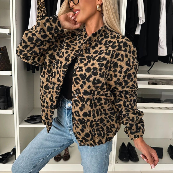 Ladies leopard faux fur jacket Lune London