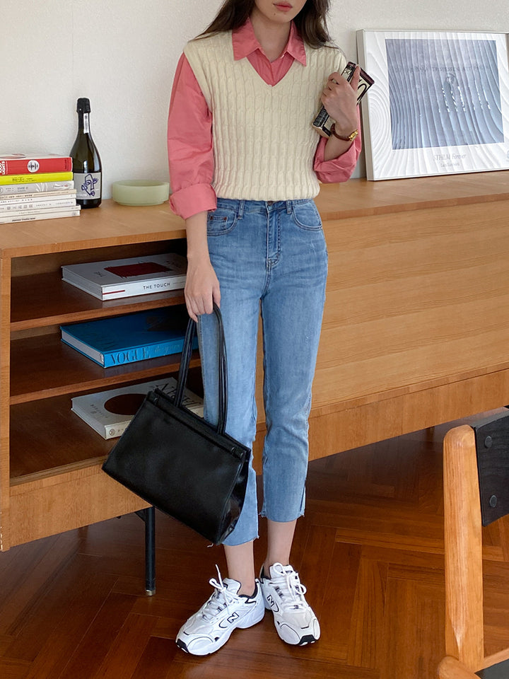 Women's Fashionable Sleeveless Knit Sweater Chic & Stil