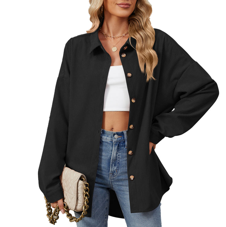 Ladies Oversized Corduroy Garment with Snap Buttons Lune London