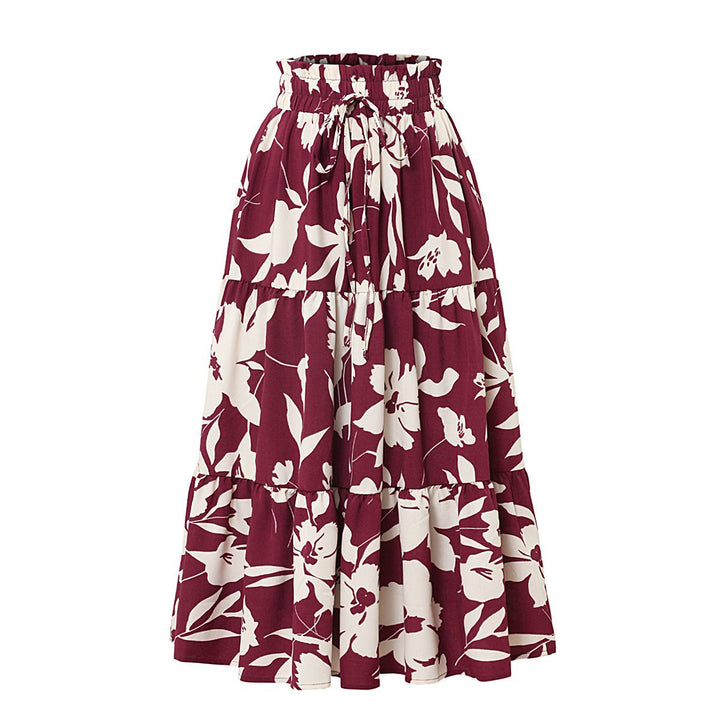 Maxi skirt women with fluid cut and floral design Lune London