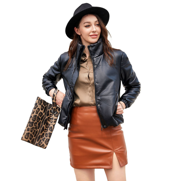 Cozy faux leather jacket for women with a sophisticated quilted design Lune London