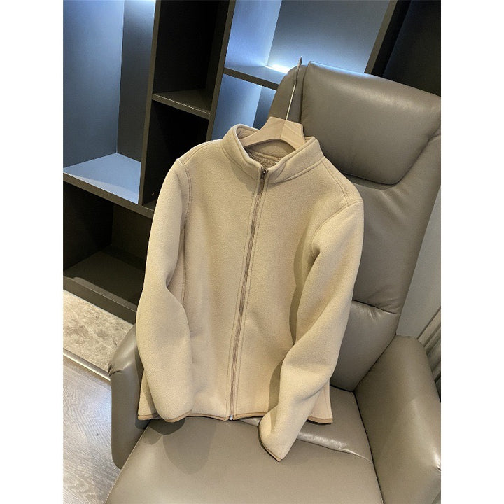 Veste en polaire pour femmes avec col haut et zip intégral Chic & Stil