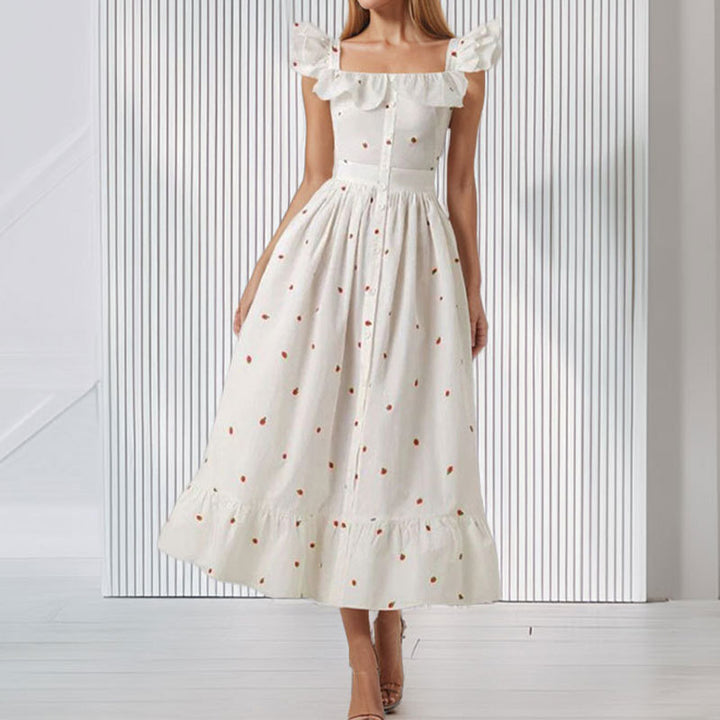 Robe maxi femme avec volants et imprimé floral Chic & Stil