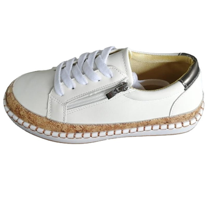 Comfortable ankle boots for ladies with cork sole and zipper Lune London