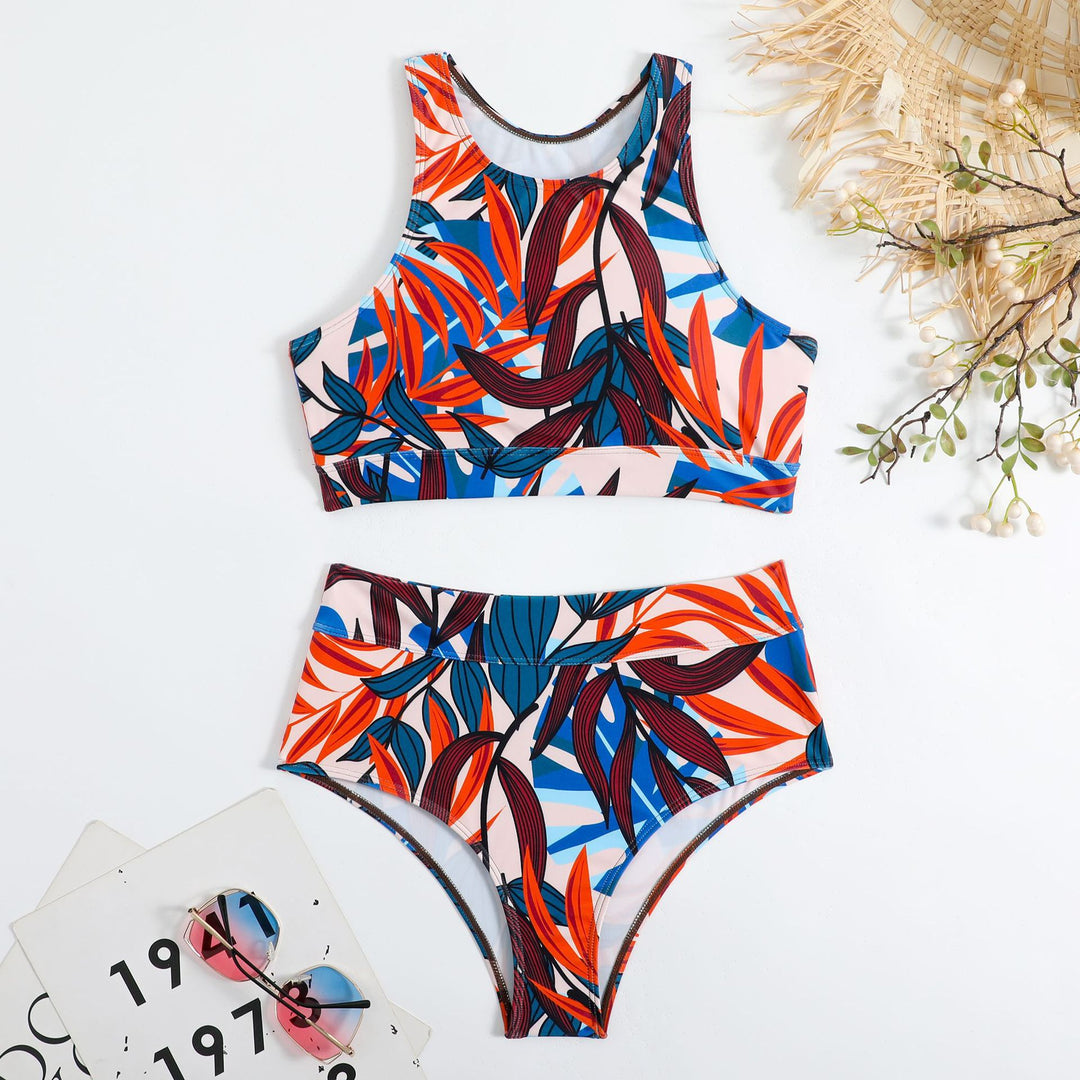 Women's sport bikini set with high waisted bottoms and comfortable top Lune London