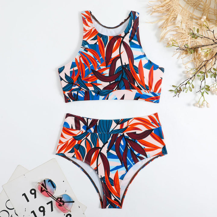 Women's sport bikini set with high waisted bottoms and comfortable top Lune London