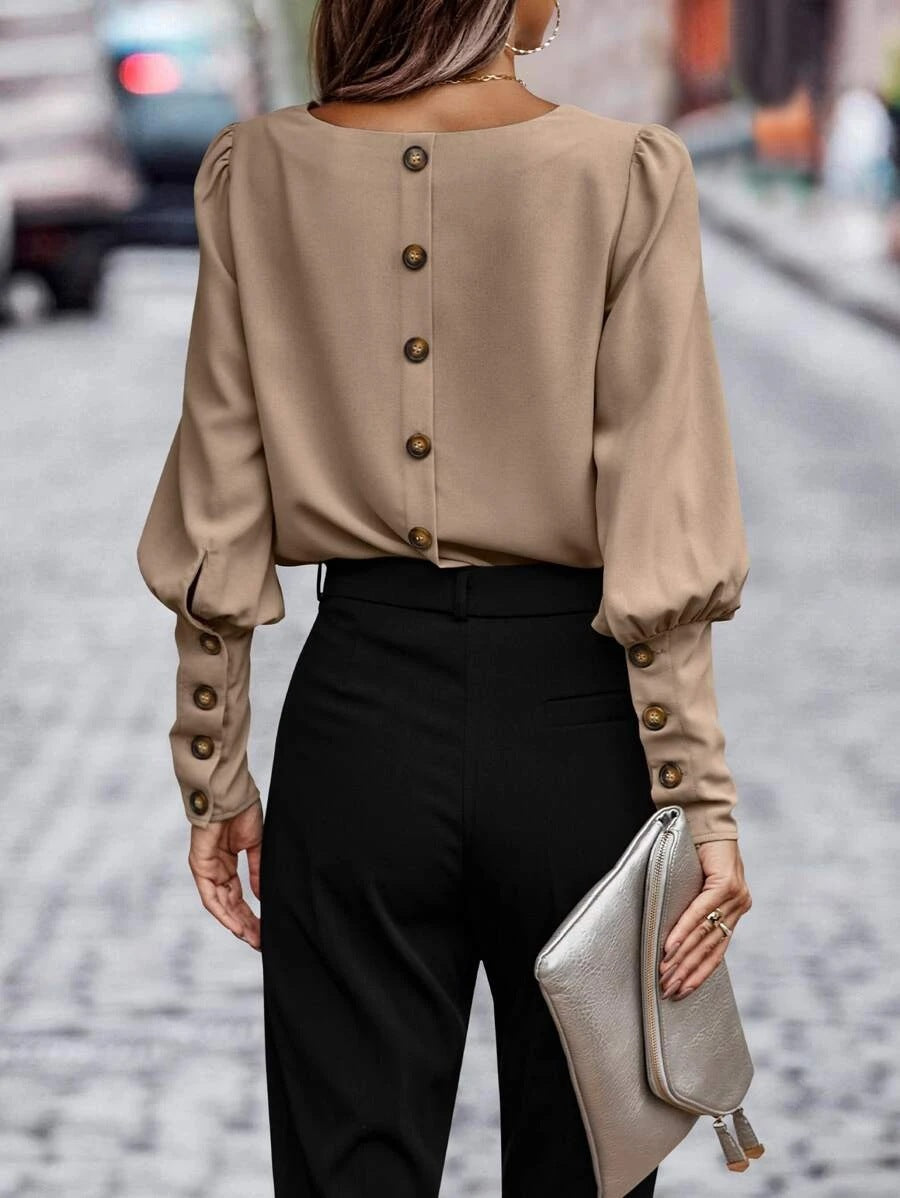 Ladies Elegant Top with Puff Sleeves and a Soft Fit Lune London