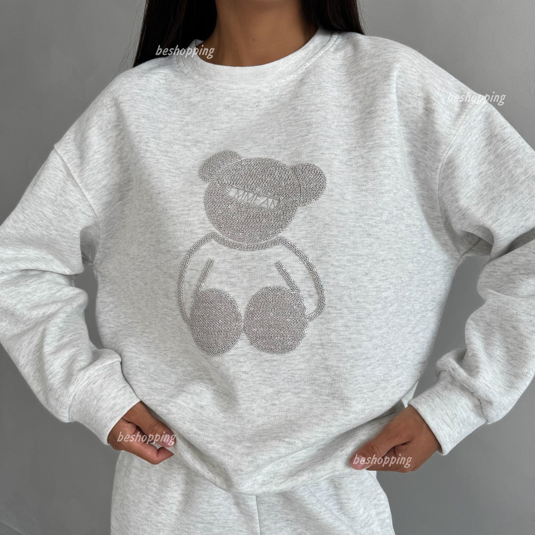 Casual tracksuit set for women with teddy shape pattern Lune London