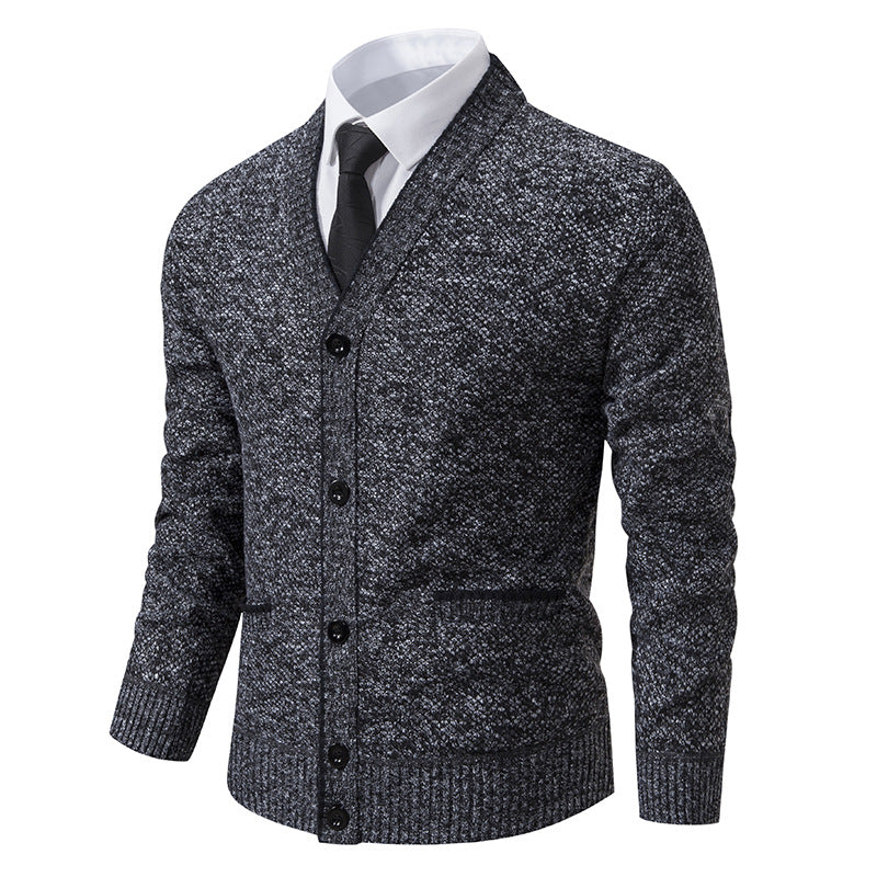 Knit jacket for men with V-neck and elegant details Lune London