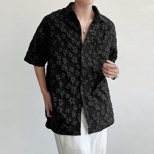 Short sleeve shirt for men with textured floral pattern Lune London